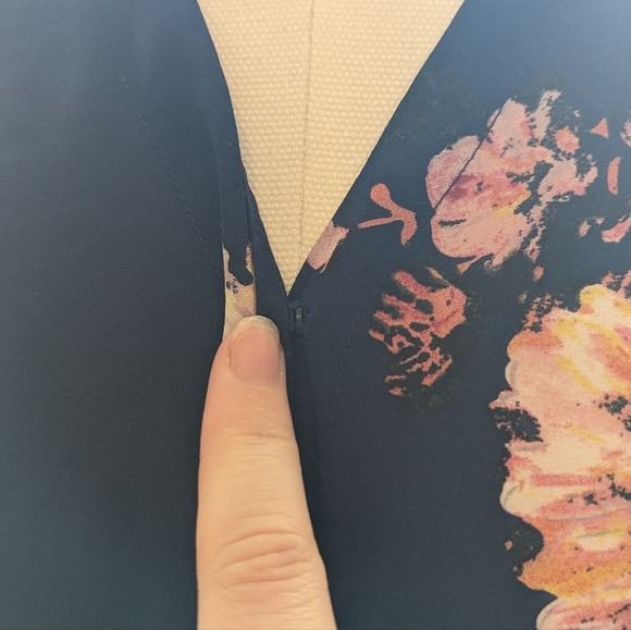 Lila Rose Blue Floral Short Romper *Great for breastfeeding* - Picture 5 of 8